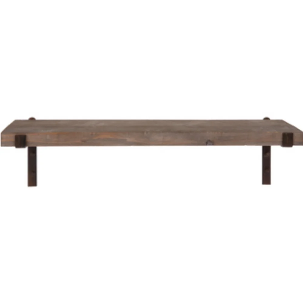 NWT Industrial Farmhouse Simple Rustic Wood & Metal Wall Shelf